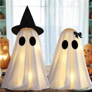 New Light Up Halloween Ghost Decorations,‎ Set of 2 DIY Spooky Ghosts